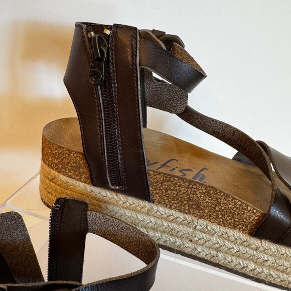 Blowfish Malibu Tanna Platform Strap Wedge Sandal Women Size 8 Brown - Picture 4 of 16